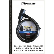Özel Üretim Sürüş Güvenliği Şehir Içi Kilit Zırhlı Çelik Halat YM735 120 cm 20 mm