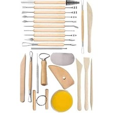 Happy Trend ve Çömlek Şekillendirme Seti Ebeşuar 24 Parça 1 Paket Kil Modelaj Modelleme Heykel Şekillendirici Hobi Sanatsal