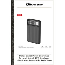 Delux Serisi Mobil Güç Cihaz Seyahat Ürünü 15W Kablosuz 10000 Mah Taşınabilir Şarj Cihazı
