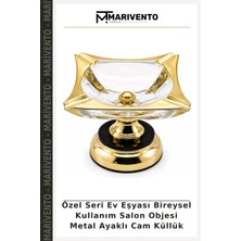 Özel Seri Ev Eşyası Bireysel Kullanım Salon Objesi Metal Ayaklı Cam Küllük