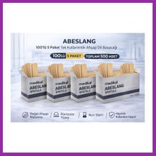 Bezos Abeslang 100'LÜ 5 Paket Tek Kullanımlık Ahşap Dil Basacağı Non Steril Medikal Spatula Toplam 500 Adet BEZ10