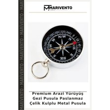 Premium Arazi Yürüyüş Gezi Pusula Paslanmaz Çelik Kulplu Metal Pusula