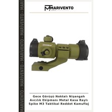 Gece Görüşü Noktalı Nişangah Avcılık Ekipmanı Metal Kasa Raylı Spike M3 Taktikal Reddot Kamuflaj