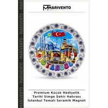 Premium Küçük Hediyelik Tarihi Simge Şehir Hatırası Istanbul Temalı Seramik Magnet