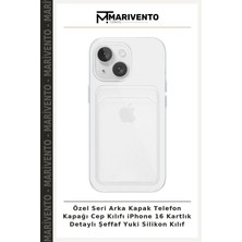 Özel Seri Arka Kapak Telefon Kapağı Cep Kılıfı iPhone 16 Kartlık Detaylı Şeffaf Yuki Silikon Kılıf