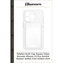 Telefon Kılıfı Cep Eşyası Cihaz Koruma iPhone 13 Pro Kartlık Detaylı Şeffaf Yuki Silikon Kılıf