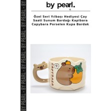 Özel Seri Yılbaşı Hediyesi Çay Saati Sunum Bardağı Kapibara Capybara Porselen Kupa Bardak