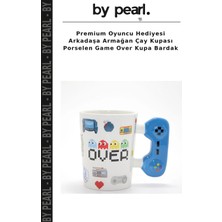 Premium Oyuncu Hediyesi Arkadaşa Armağan Çay Kupası Porselen Game Over Kupa Bardak