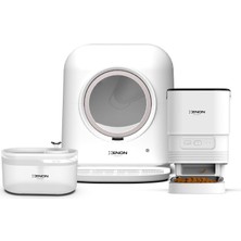 Happy Trend Smart Otomatik Kedi Tuvaleti 60L Otomatik Mama Kabı 4l ve Akıllı Su Pınarı 3'lü Set