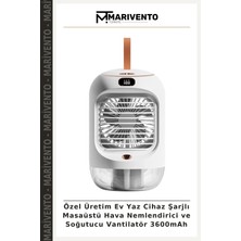 Özel Üretim Ev Yaz Cihaz Şarjlı Masaüstü Hava Nemlendirici ve Soğutucu Vantilatör 3600MAH