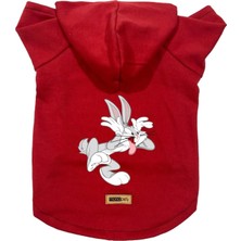 Happy Trend Polar Sweatshirt Köpek ve Kedi Kıyafeti & Elbisesi - Kırmızı Bugs Bunny M Beden