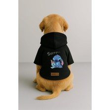 Happy Trend Içi Polarlı Köpek ve Kedi Kıyafeti & Elbisesi - Siyah Renk Kapüşonlu Hoodie BFB4E M