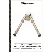 Özel Seri Super x Tac Picatinny Rail 22 mm Hareketli Bipod Mobil Ekipman Arazi Aksesuarı Açı Ayarlı