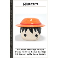 Premium Arkadaşa Hediye Otaku Hediyesi Kahve Bardağı 3D Kapaklı Luffy Kupa Bardak