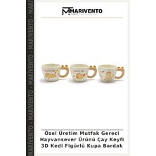 Özel Üretim Mutfak Gereci Hayvansever Ürünü Çay Keyfi 3D Kedi Figürlü Kupa Bardak
