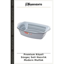 Premium Köşeli Süzgeç Seti Hazırlık Modern Mutfak