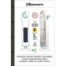 Premium Güneş Panelli Taşınabilir Lamba Şarjlıışıldak Masa Lambası V005 42 Ledli+Fener