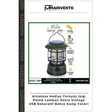 Arkadaşa Hediye Yürüyüş Işığı Piknik Lambası Retro Vintage USB Dekoratif Bahçe Kamp Feneri