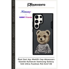 Özel Seri Ayı Motifli Cep Aksesuarı Günlük Kullanım Samsung Galaxy S24 Ultra Fashion Pet Kılıf 3D