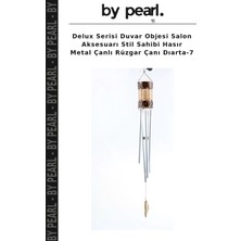 Delux Serisi Duvar Objesi Salon Aksesuarı Stil Sahibi Hasır Metal Çanlı Rüzgar Çanı Dıarta-7