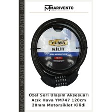 Özel Seri Ulaşım Aksesuarı Açık Hava YM747 120CM 20MM Motorsiklet Kilidi