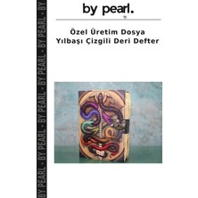 Özel Üretim Dosya Yılbaşı Çizgili Deri Defter
