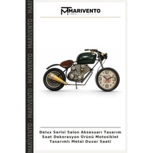 Delux Serisi Salon Aksesuarı Tasarım Saat Dekorasyon Ürünü Motosiklet Tasarımlı Metal Duvar Saati