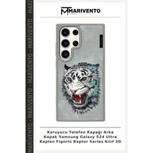 Koruyucu Telefon Kapağı Arka Kapak Samsung Galaxy S24 Ultra Kaplan Figürlü Raptor Series Kılıf 3D