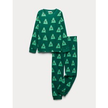 Marks & Spencer Yılbaşı Ağacı Desenli Pijama Takımı