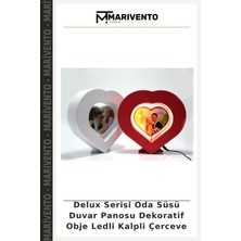 Delux Serisi Oda Süsü Duvar Panosu Dekoratif Obje Ledli Kalpli Çerceve
