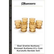 Özel Üretim Korkunç Konsept Kutlama 6'lı Cam Kurukafa Bardak Seti