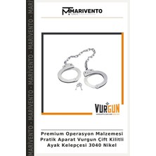 Premium Operasyon Malzemesi Pratik Aparat Vurgun Çift Kilitli Ayak Kelepçesi 3040 Nikel