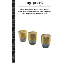 Özel Seri Fırın Kabı Sofra Süsü Parti Malzemesi Muffin Kek Kapsülü Seti Kağıt Gold Folyolu 20'li
