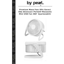 Premium Masa Fanı Ofis Gereci Oda Aksesuarı Portatif Masaüstü Mini USB Fan 360° Ayarlanabilir