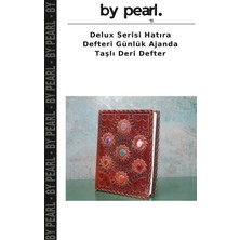 Delux Serisi Hatıra Defteri Günlük Ajanda Taşlı Deri Defter
