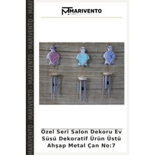 Özel Seri Salon Dekoru Ev Süsü Dekoratif Ürün Üstü Ahşap Metal Çan No:7