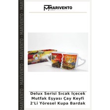 Delux Serisi Sıcak Içecek Mutfak Eşyası Çay Keyfi 2'li Yöresel Kupa Bardak