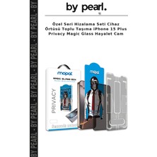 Özel Seri Hizalama Seti Cihaz Örtüsü Toplu Taşıma iPhone 15 Plus Privacy Magic Glass Hayalet Cam