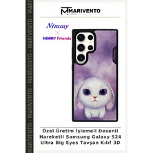 Özel Üretim Işlemeli Desenli Hareketli Samsung Galaxy S24 Ultra Big Eyes Tavşan Kılıf 3D