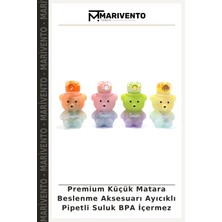 Premium Küçük Matara Beslenme Aksesuarı Ayıcıklı Pipetli Suluk Bpa Içermez