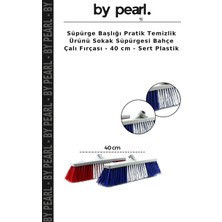 Süpürge Başlığı Pratik Temizlik Ürünü Sokak Süpürgesi Bahçe Çalı Fırçası - 40 cm - Sert Plastik