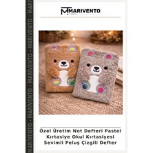 Özel Üretim Not Defteri Pastel Kırtasiye Okul Kırtasiyesi Sevimli Peluş Çizgili Defter