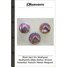 Özel Seri Ev Hediyesi Hediyelik Obje Dekor Ürünü Istanbul Temalı Metal Magnet