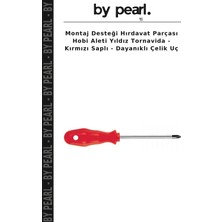 Montaj Desteği Hırdavat Parçası Hobi Aleti Yıldız Tornavida - Kırmızı Saplı - Dayanıklı Çelik Uç