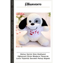Delux Serisi Gün Hediyesi Eğlenceli Ürün Modern Tasarım Love Tişörtlü Sevimli Peluş Köpek