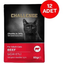 Universal Challenge Sığır Etli Yetişkin Pouch Yaş Kedi Maması 85 gr x 12 Adet