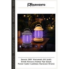 Sessiz 360° Korumalı Uv Işıklı Sinek Kovucu Kamp Tipi Şarjlı Fener Çadır Lambası Karavan Ürünü