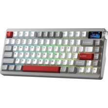 Universal NOVA75 Mekanik Rgb Klavye Tkl Caramel Latte Switch Tri Mode Kablosuz Makrolu Hot Swap Gaming Oyuncu Klavyesi Bordo