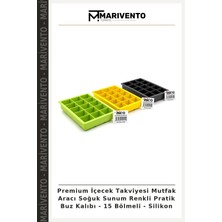 Premium Içecek Takviyesi Mutfak Aracı Soğuk Sunum Renkli Pratik Buz Kalıbı - 15 Bölmeli - Silikon