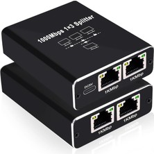 Universal Gigabit Ethernet RJ45 1 Giriş 3 Çıkış Ağ Bölücü Usb-C Güç 4513